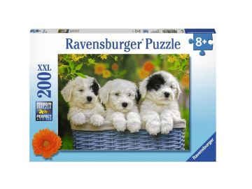 Puzzle sestavljanke Ravensburger Kužki v košari 200 delne