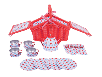 Košara s čajnim servisom - pikčasta eigrače