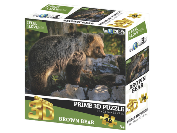 Sestavljanka 3D Rjavi medved 48 delna