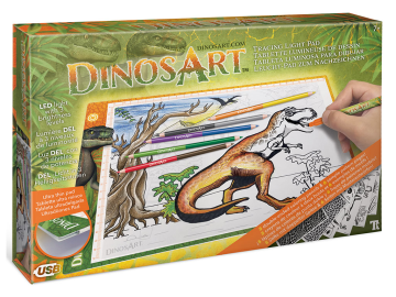 Svetleča led podloga za prerisovanje Dinosart