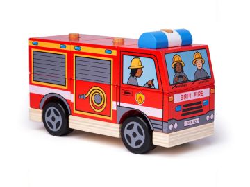 BigJigs Gasilski avto - natikajoči
