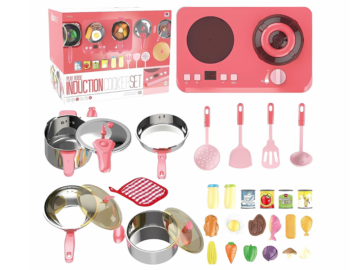 Kuhinjski set s kuhalno ploščo - roza igracke24